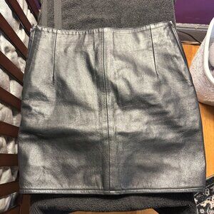 Kookie Tri-Zip Leather Mini Skirt Size Sm